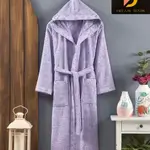 Unisex bathrobe with hood, belt and two pockets-Dream Room